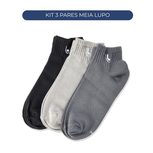 Kit 3 Pares Meias Lupo Algodão