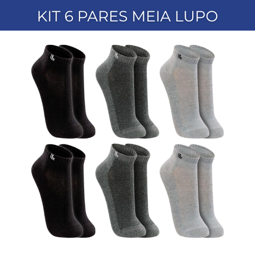 Kit 6 Pares Meias Lupo Algodão